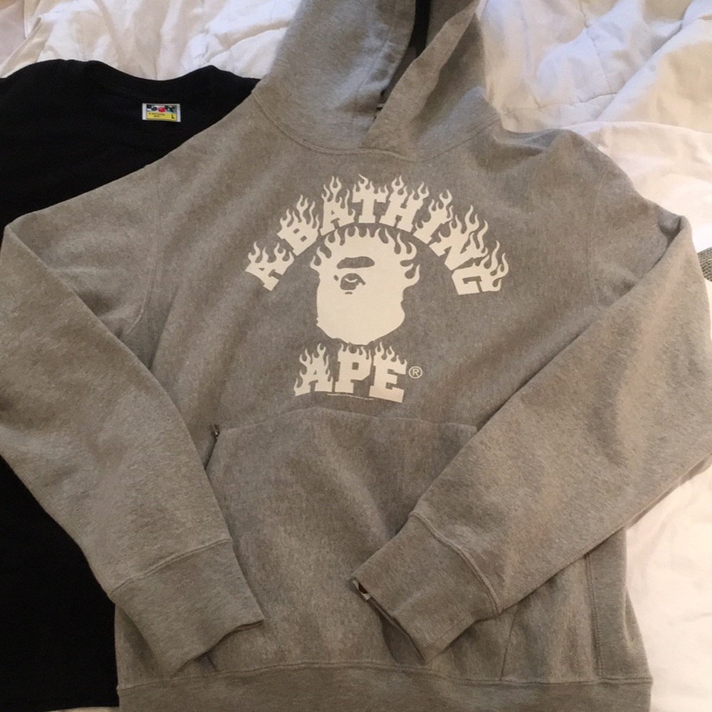 Bape Flaming Logo pullover hoodie